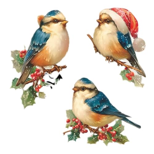 Vinilos decorativos Achang para pared con aves azules de Navidad