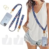 Piefly Butterfly Floral Phone Lanyard Crossbody Strap, Cell Phone Lanyards for Women, Wrist Strap Wristlet Adjustable Accessories Around The Neck Travel Essentials Gift