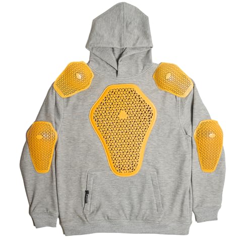 NBT Clothing Body Guard Hoodie 2.0 – Men’s CE AA Aramid Protective Pullover with Removable Armor, Grey, Medium – Abrasion Resistant 3-Layer All-Season Riding Hoodie