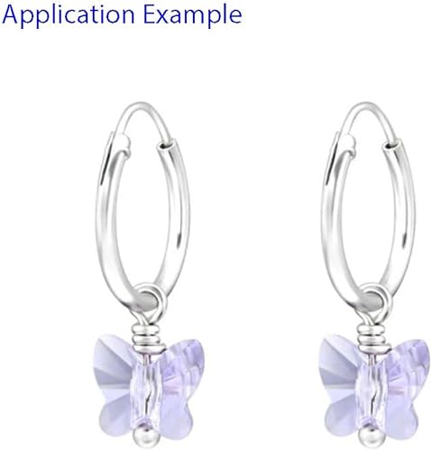 Miniatura 4 de Creative Club 20 cuentas de cristal de mariposa perforadas en el centro checo de 0.394 in (0.39 pulgadas) piedra natal azul zafiro de septiembre