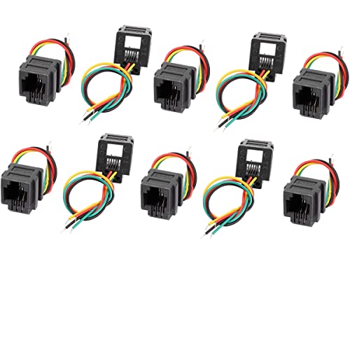 Connecteur RJ11 femelle 6P4C pour montage sur circuit imprimé PCB gris de téléphone x10