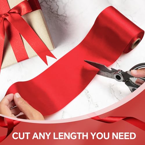 Red Satin Ribbon 5cm x 22m –ihaspoko Gift Ribbon for Bows, Crafts, Wedding Decor & Party Themes​ - Image 8