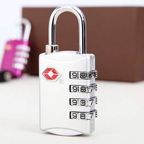 KANAbee 309-TSA Approved Lock 4 Digit Number Locks for Luggage Bag Travelling Password Locks Combination Travel Locks Padlock (Silver)-image-14