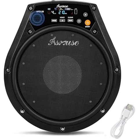 Asmuse 8" Practice Pad Electronic Portable Drum Pad, Silent drum Electric Drum Pad, 15h battery life, Built in Metronome for Beginners and Professional Cover