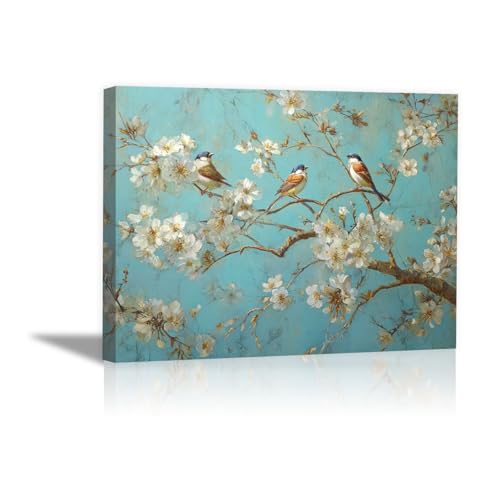 Toile decoration murale fleurs oiseaux pour instaurer une ambiance zen chez soi