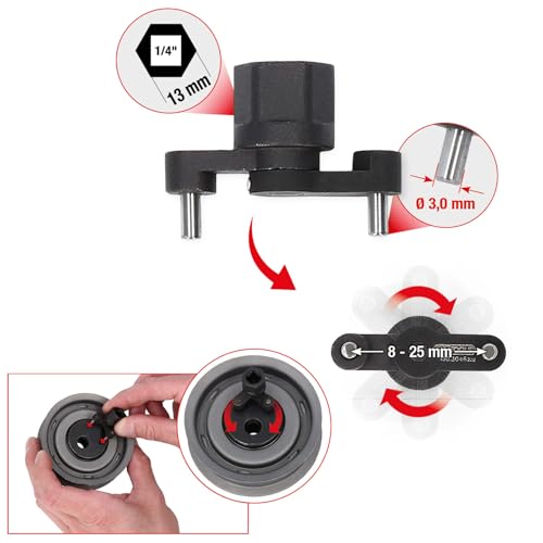 KS Tools 150.3046 1/4 Universal-Zapfenschlüssel für Zahnriemen-Spannrolle, verstellbar