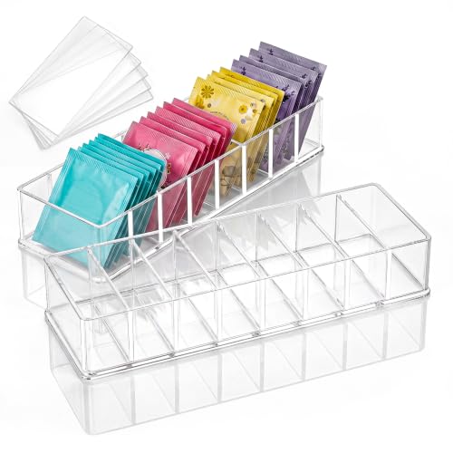 Zipplunk 2 Pack Acrylic Tea Bag Organiser Tea Bag Storage