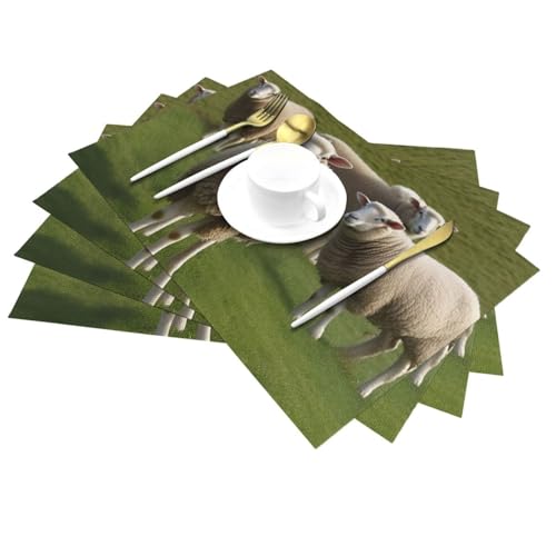 Sets de table en PVC lavables lot de 4 design mouton 45x30 cm - 4