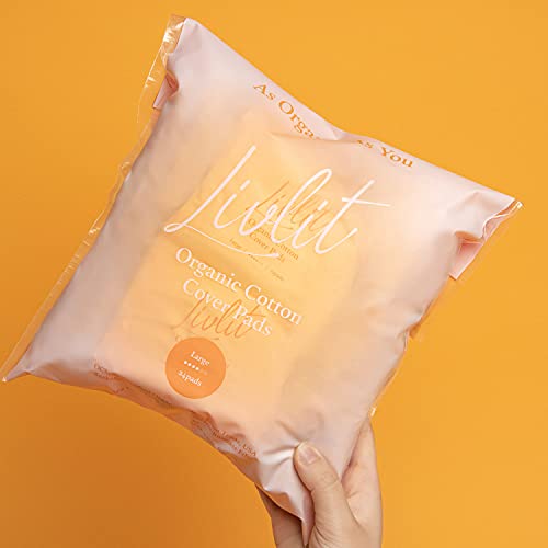 Livlit Large Size Ultra Thin Sanitary Pads, 100% Organic Cotton From Texas, Powerful Leak Protection, Unscented, Chlorine Free And Absorbency Of Feminine Periods, Pads For Women (24 Count) #TOP5