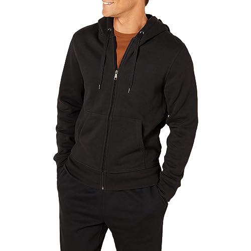 Amazon Essentials Men's FullZip Hooded Fleece Sweatshirt (Available in Big & Tall), Black, X