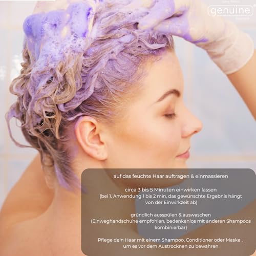 Foto von Solv Silbershampoo mit Keratin, gegen Gelbstich, für blondiertes, gesträhntes, silber/graues Haar, kräftigt Glanz & Haarfarbe, genuine haircare