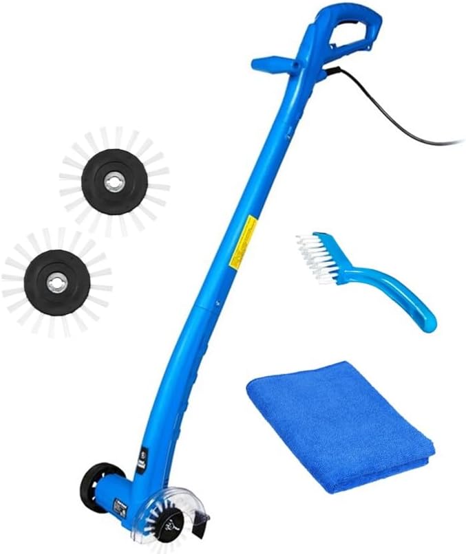 grout groovy! electric stand-up lightweight grout cleaning machine | easy to use deep cleaning machine | powerful & versatile grout cleaner | bathroom, tile, & kitchen floor (original) original machine medium bundle