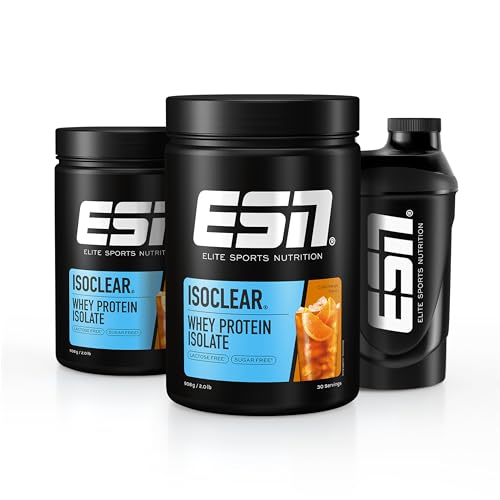 ESN ISOCLEAR Whey Isolate Protein Pulver, Cola Orange, 2 x 908 g + Gratis Shaker, Proteinlimo mit fruchtig leckerem Geschmack, clear Whey - made in Germany