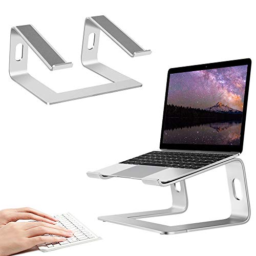 Laptopstandaard, ergonomische aluminium notebookstandaard met warmteventilatie voor het bureau, compatibel met laptop (10 inch ~ 15,6 inch) MacBook Pro/Air, HP, Dell, Lenovo, Samsung (J)