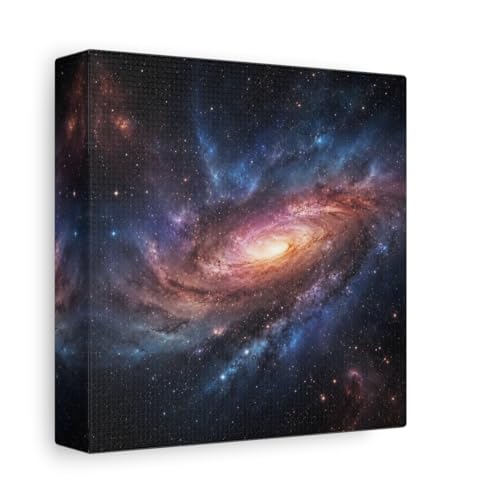 Toile Cosmique Galaxie Spirale Violet Orange Petit Cadeau Idéal Passionné Espace