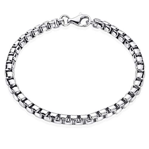 Materia Venezianerkette Silber 925 Herren Armband 5mm massiv SA-92-19 cm