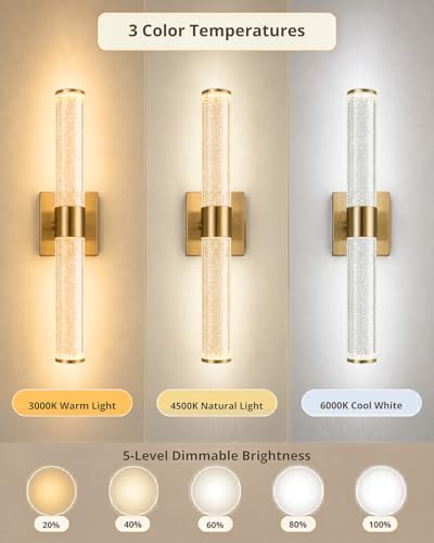 Image of Wall Sconces Set of Two,Guwikou Battery Operated Wall Sconce with 16000mAh Large Capacity,Screw-Mounted,USB-C Charging,Smart Auto, 30ft Remote abd 5 Brightness,for Bedroom Living Room Decor-15.8 Inch