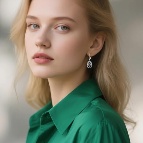 Boucles d'oreilles onyx noir en argent 925 de style vintage