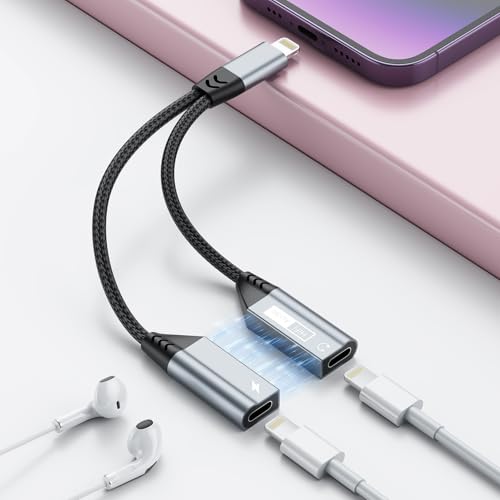 Répartiteur magnétique iPhone double Lightning pour charge et musique HiFi