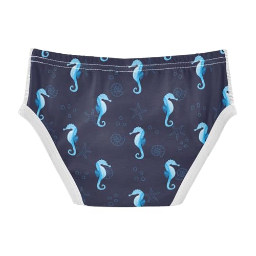Boys' Underwear Cotton Little Boys Blue Seahorse Starfish Ocean Briefs Soft Toddler Underwear 2T-8Y2