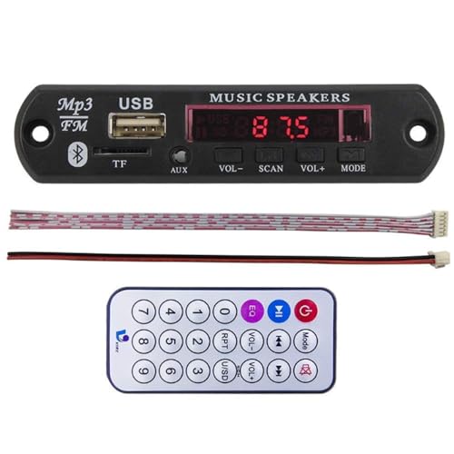 Image of Bluetooth MP3 Decoder Module with Remote Control | USB FM Radio AUX TF Card Audio Player Board for DIY Speaker, Amplifier, Home Audio & Music System Projects