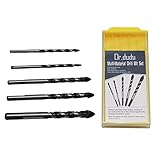 DR.DUDU Multi Material Drill Bit Set, Drill Bits for Brick, Glass, Masonry, Tile and Wood(5 pcs 6,6,8,10,12mm)