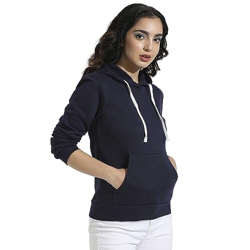 Image of PINACOLADA Women's Pullover Hoodie with Kangaroo Pockets for Casual Wear | Hooded Neck | Long Sleeve | Drawstring Closure | Cotton Sweatshirt Crafted with Comfort Fit for Everyday Wear
