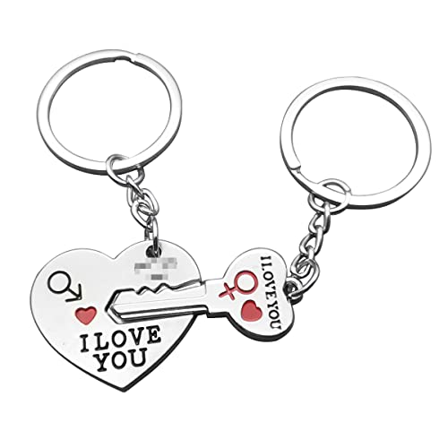 Nekoki 2pcs Couple Key Chain Ring Set-I LOVE YOU with