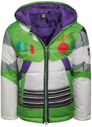 Disney Boys' Puffer Jacket - Cozy Full Zip Up Hooded Mickey Mouse, Cars and Buzz Lightyear Jackets for Boys (Sizes: 2T-7)2