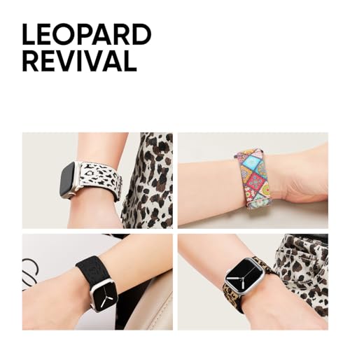 Image of 4 Pack Stretchy Solo Loop Compatible with Apple Watch Bands 38mm 40mm 41mm 42mm 44mm 45mm 46mm 49mm Women Men, Sport Nylon Elastic Straps Wristbands for iWatch Series 11 10 9 8 7 6 5 4 11 Ultra /SE 3 2