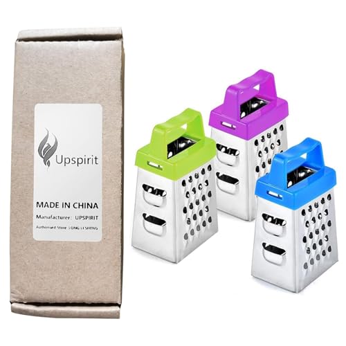 GOODFEER Mini Cheese Grater, 3pcs Stainless Steel Small Box Graters for Kitchen Slicer for Garlic Ginger Vegetable, Pack of 3