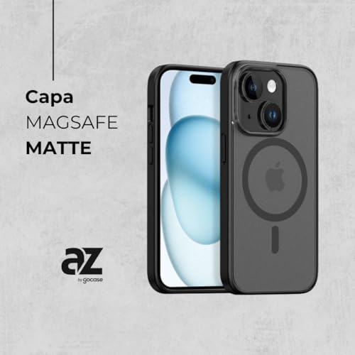 AZ Matte Capa Anti Impacto Compatível com iPhone 15 Magsafe - Preto