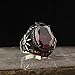 925 Sterling Silver Garnet Stone Compass Detailed Men Silver Ring, Garnet Stone Men's Ring, Handmade Engraved Men's Silver Ring, Turkish Silver Ring gifts for men handmade rings valentines day gift