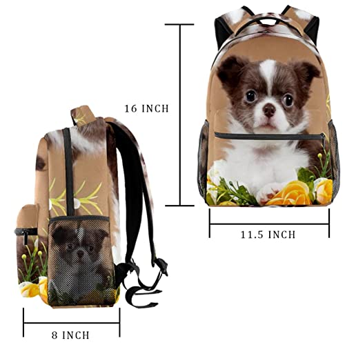 Sac à dos chien mignon et fleurs cadeau idéal anniversaire - 2