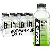 BODYARMOR Flash I.V. Electrolyte Beverage, Cucumber Lime, Hydration Drink with Coconut Water For Rapid Rehydration, Post Workout Recovery, 20 Fl Oz (Pack of 12)