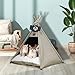 Vinnypet Tipi Zelt fur Katzen und Hunde Haustierzelte Häuser mit Plüschkissen Luxery Hundezelt Katzenzelt Abnehmbar und Waschbar Katzenhaus Haustierhäuser 50x50x60cm