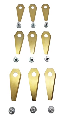 9X Kraftfeld Titan Messer + Schrauben für Mähroboter, Rasenmäher Roboter Bosch Indego 350 400 800 1000 1100 1200 Connect