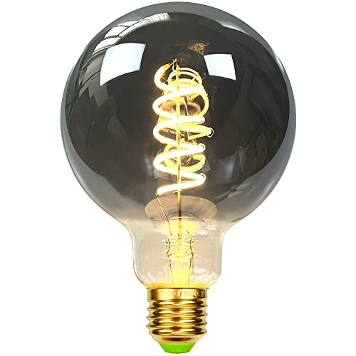 TIANFAN LED-Lampen Vintage Glühbirne 4W Dimmbares Rauchglas 2700K Warmweiße Edison-Schraube E27 Sockel 220 / 240V Dekorative Lampen (G95)