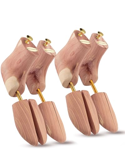 HOUNDSBAY Boot Trees, Cedar Boot Tree for Men, Shoe Tree for Boots, Boot Stretcher & Shaper (Pack of 2)