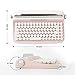 YUNZII ACTTO B303 Wireless Typewriter Keyboard, Bluetooth Connection, Cute Retro Aesthetic Design with Integrated Stand for Tablet, Phone, PC and Win/Mac/Android(B303, Baby Pink)