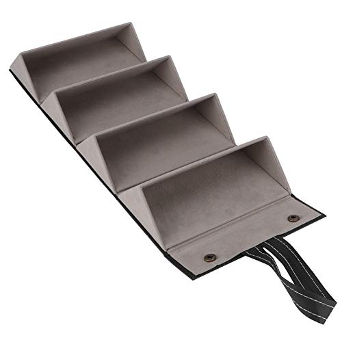 RASTKY Caja de Almacenamiento Plegable para Coleccionista de Gafas de Sol, Expositor para Viajeros, Diseño Colgante para Armario y Mochila, Material Flocado de PU (BLACK)