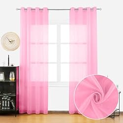 Cortinas Rosas BOD HOME Cortina para Salón, Translúcida,2 Piezas, Cortinas con Ojales, Cortina para Dormitorio, Decorativas, Cortinas Modernas, Accesorio para Hogar, Decoración, 140x260 cm, Rosa Claro