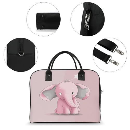 Bolso Tote Elefante Rosa con Correa Ajustable y Bolsillo miniatura 6