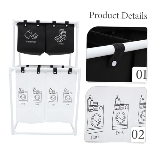 Panier à linge en plastique et coton LABRIMP pliable pour la maison - 3