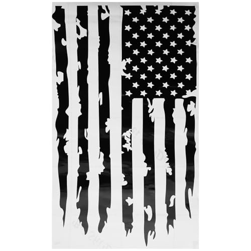 SHINEOFI Autocollant Drapeau Américain pour Voiture Noir 1 Pièce, Autocollants Adhésifs pour...