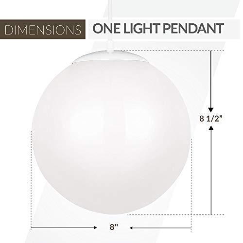 Sea Gull Lighting Leo White Globe Pendant #TOP16