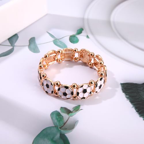 BVGA Soccer Bracelet for Women Men Game Day Beaded Stretch Bracelets Soccer Mom Essentials Outfits Accessories Gifts Sports Game Day Jewelry Party Favors