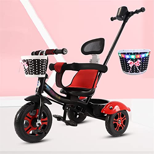 LSHAN 4 in 1 Kinderdreirad Trike Kinderwagen, Kinder-Pedal-Dreirad Laufrad mit Schiebegriff Abnehmbares faltbares Canopy… – Bild 3