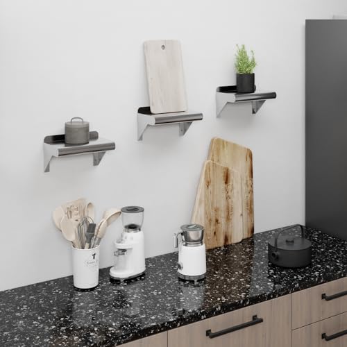 Image of AmGood 6 in. x 10 in. Stainless Steel Wall Shelf | NSF | Metal Shelving | Garage, Laundry, Storage, Utility Room | Restaurant, Commercial Kitchen