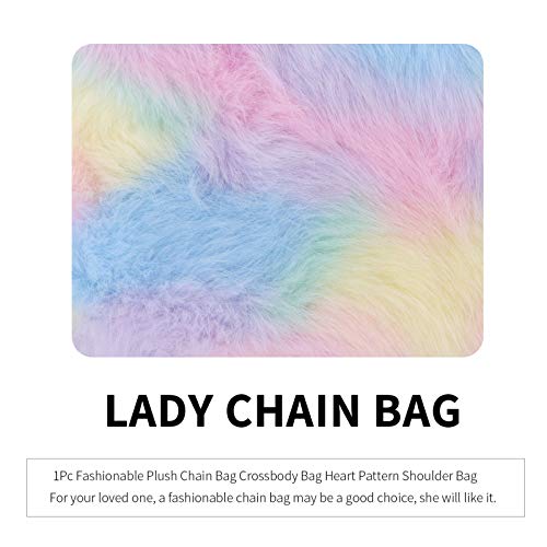 KESYOO Bolsa Feminina de Inverno Fuzzy Com Corrente Em Pele Sintética Macia Grande Balde Grande Bols